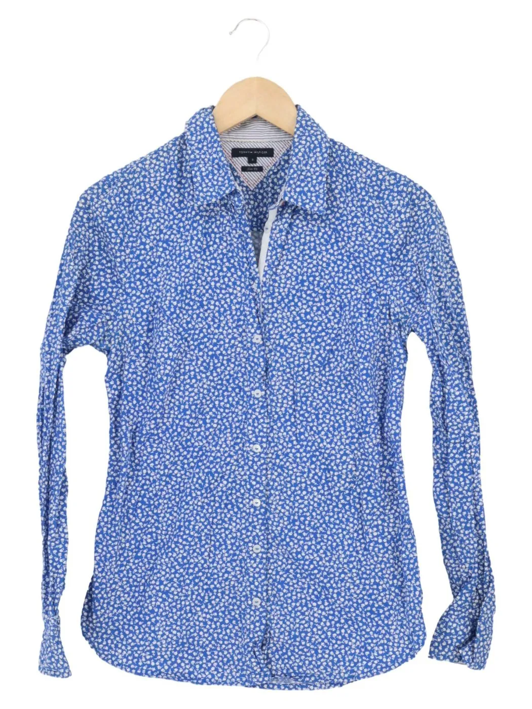 Damen Hemd S Blau Slim Fit Business