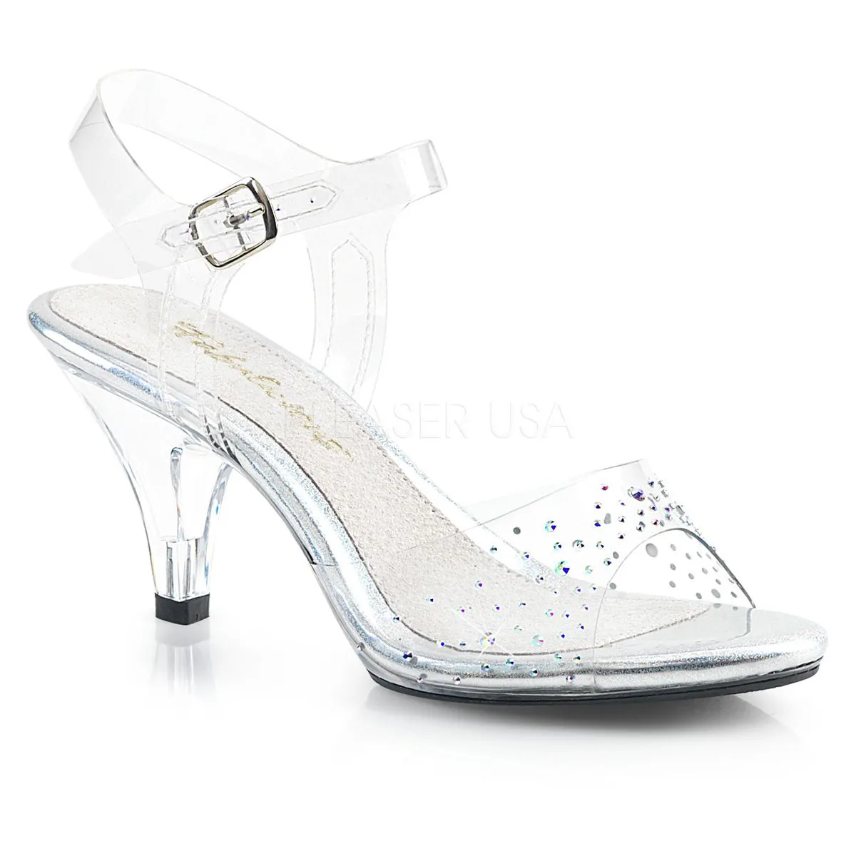 Durchsichtige Strass Sandalette Belle-308SD