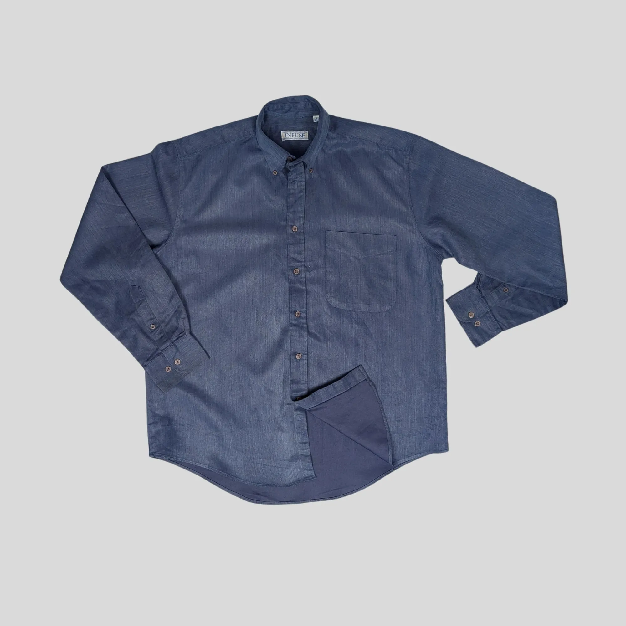 Frankreich Herren Vintage Hemd | Button Down | 60er 70er Jahre | Größe M | Ungetragen