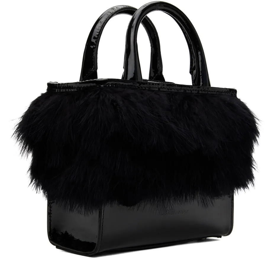 Handtasche Blumarine Feather Patent Leather Top Handle Bag A4HHW047A