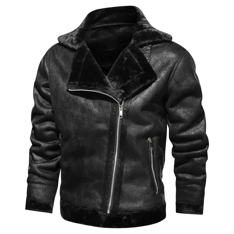 Heidi-Mode | Lässige Herrenjacke aus veganem Leder im Bomberstil,