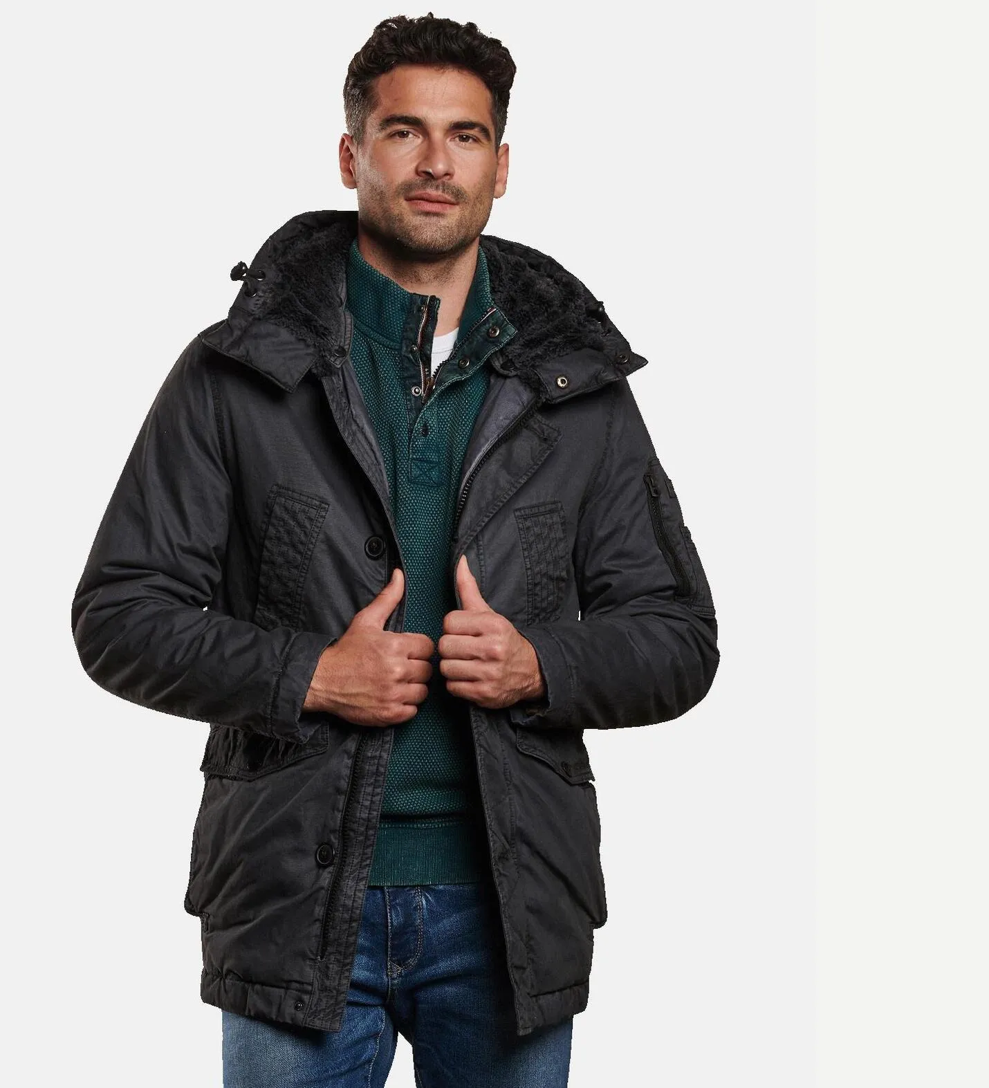 Herren engbers Jacke lang in Grau kaufen 32304