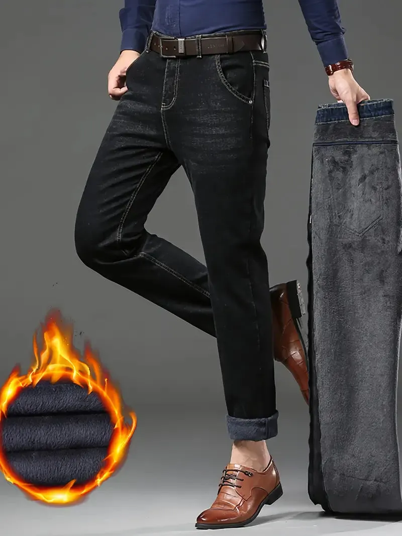 Herren Winter-Jeans – Warm, Stretch Denim, Regulre Passform