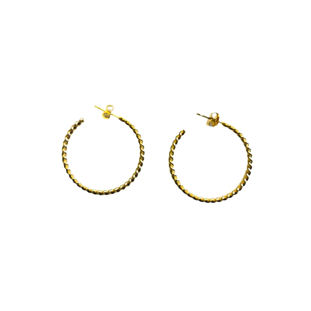 Medium twisted hoop earrings - Joée selection
