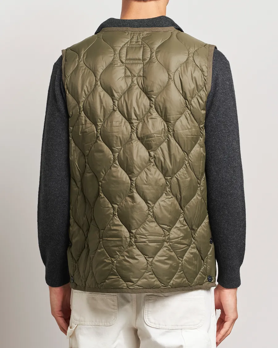 Military Crew Neck Down Vest Dark Olive