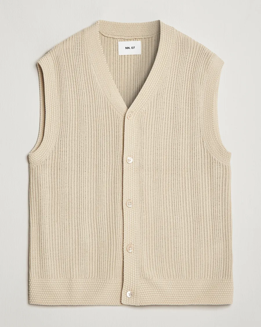 Reece Knitted Vest Ecru