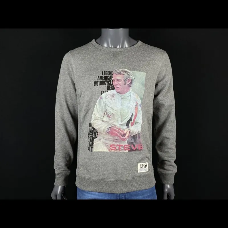 Steve McQueen Pullover Snyder Break Le Mans Grau H21403 - Herren