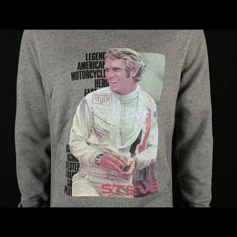 Steve McQueen Pullover Snyder Break Le Mans Grau H21403 - Herren