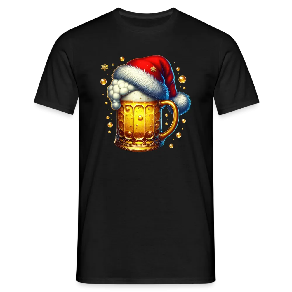 Weihnachten Bier mit Santa Weihnachtsmann Mütze Lustiges Weihnachts T-Shirt