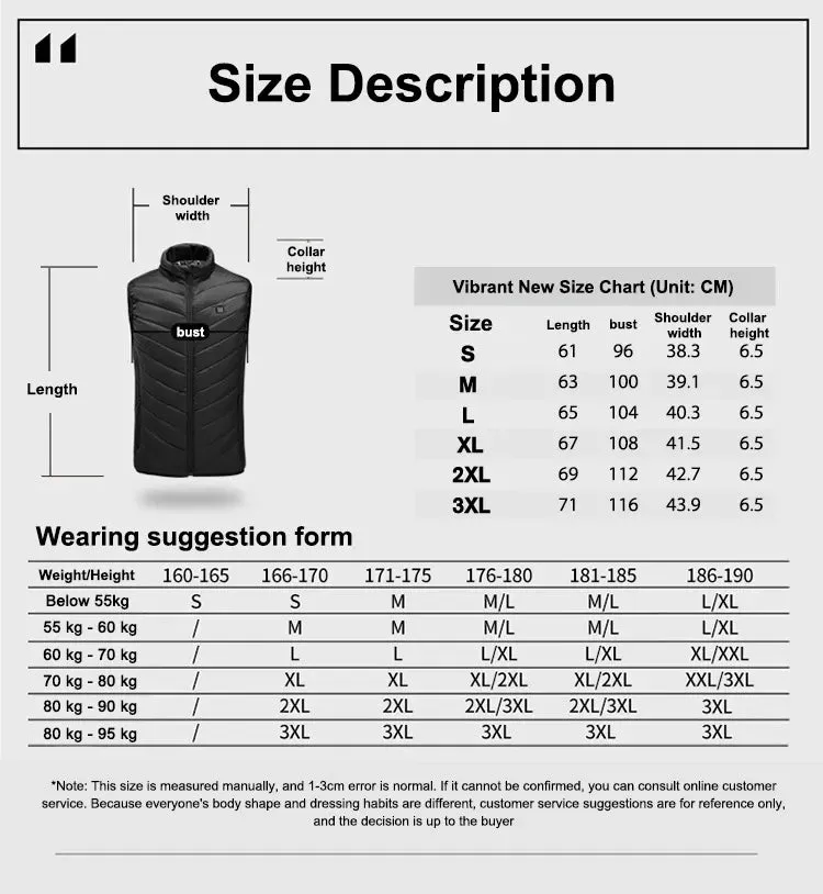 X-TIGER 9/2 Plätze beheizte Jacke Herren Damen USB elektrisch thermisc